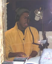 Man singing at microphone