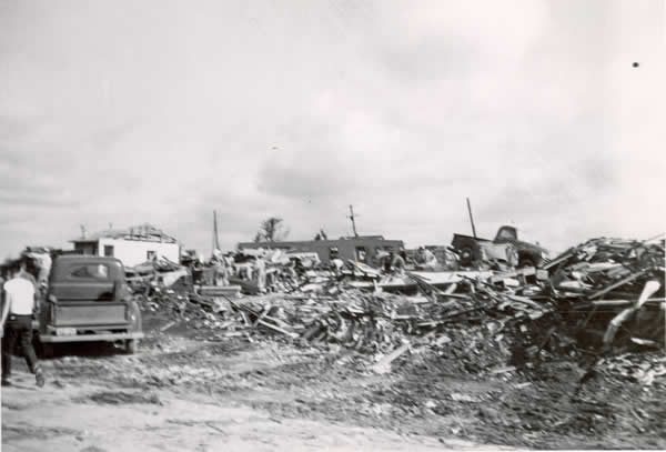 Field of destroyed buildings. 