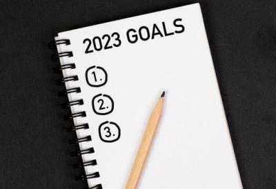 A graphic of a 2023 Goals list 