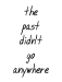 All-lowercase black text that says "the past didn't go anywhere" with a white background.