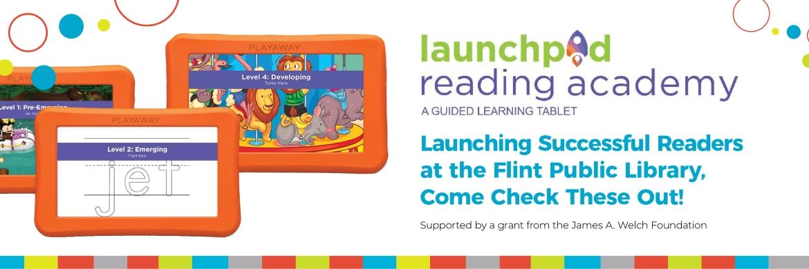 An advertisement for our launchpad reading academy tablets 